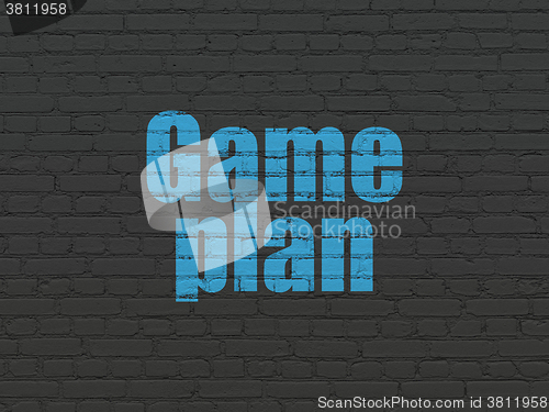 Image of Finance concept: Game Plan on wall background