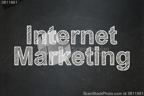 Image of Marketing concept: Internet Marketing on chalkboard background