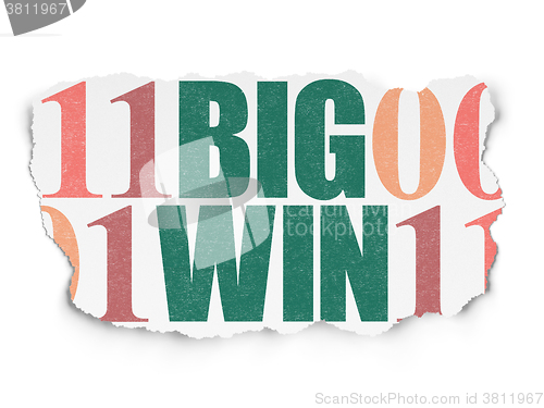 Image of Business concept: Big Win on Torn Paper background