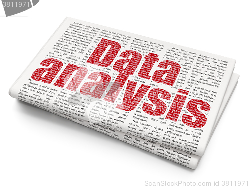 Image of Data concept: Data Analysis on Newspaper background