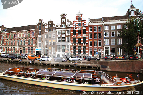 Image of AMSTERDAM, THE NETHERLANDS - AUGUST 19, 2015: View on Oude Turfm