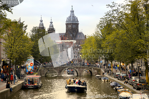 Image of AMSTERDAM, THE NETHERLANDS - AUGUST 18, 2015: View on Saint Nich