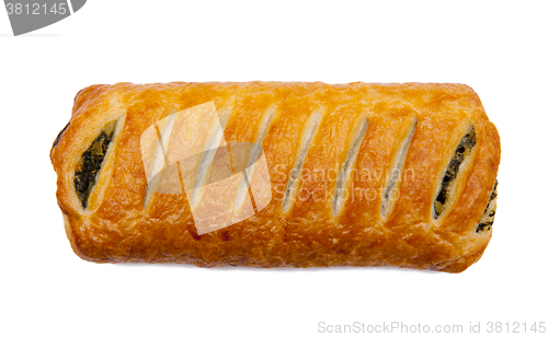 Image of Snack with spinach isolated on the white background