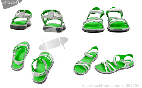 Image of Set of green summer sandals