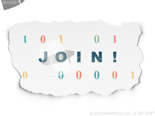 Image of Business concept: Join! on Torn Paper background