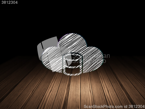 Image of Cloud computing concept: Database With Cloud in grunge dark room