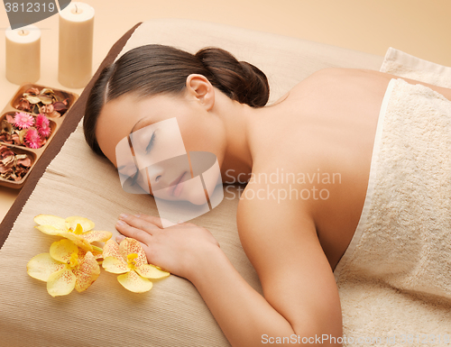 Image of beautiful woman in spa salon