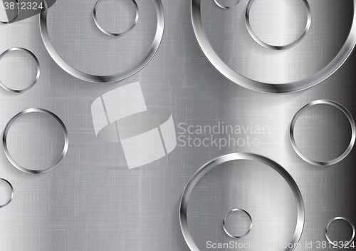 Image of Metal tech background with circles