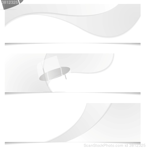 Image of Abstract grey wavy banners