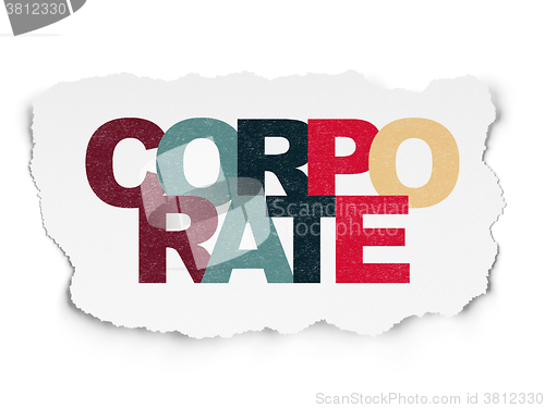 Image of Business concept: Corporate on Torn Paper background