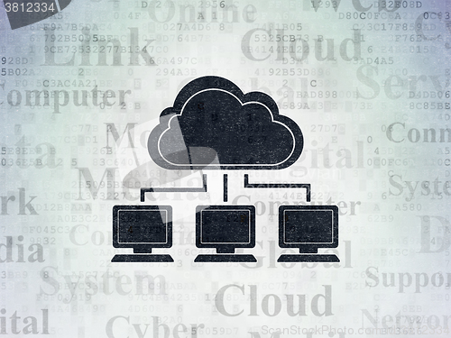 Image of Cloud computing concept: Cloud Network on Digital Paper background