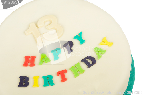 Image of birthday cake with text happy birthday