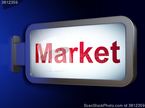 Image of Advertising concept: Market on billboard background