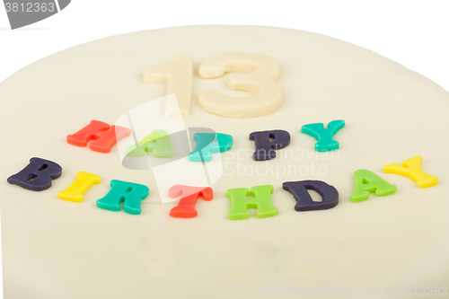 Image of birthday cake with text happy birthday