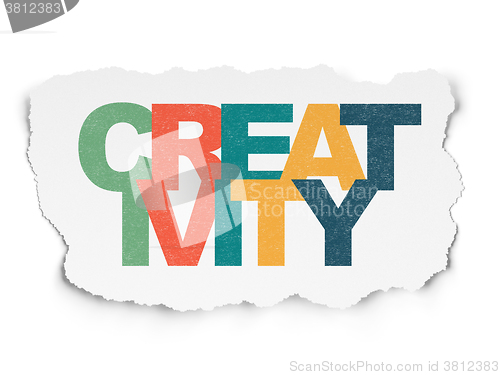 Image of Marketing concept: Creativity on Torn Paper background