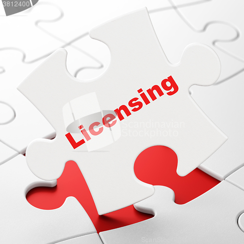 Image of Law concept: Licensing on puzzle background