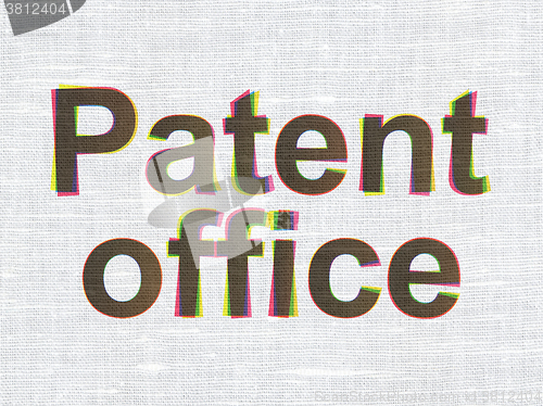 Image of Law concept: Patent Office on fabric texture background