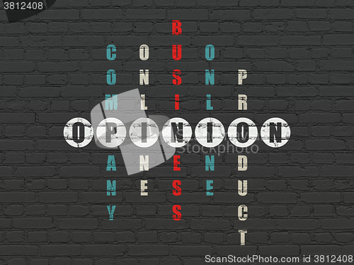 Image of Marketing concept: Opinion in Crossword Puzzle