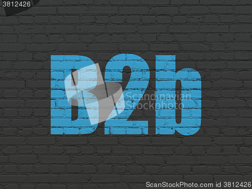 Image of Finance concept: B2b on wall background