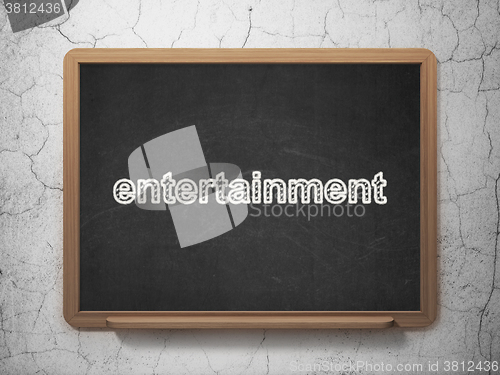 Image of Entertainment, concept: Entertainment on chalkboard background