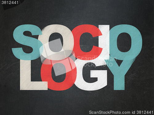 Image of Studying concept: Sociology on School Board background