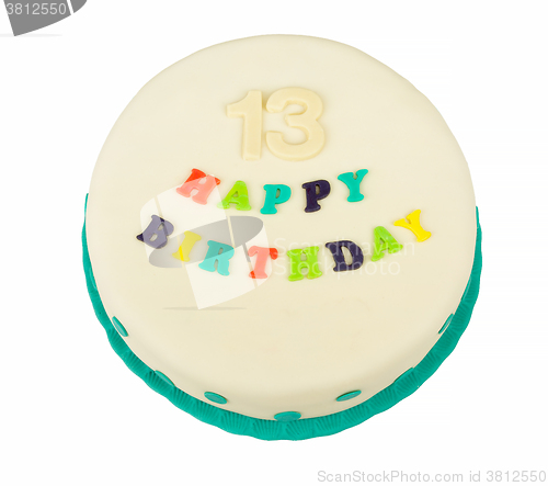 Image of birthday cake with text happy birthday