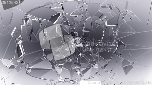 Image of Splitted or cracked glass on white