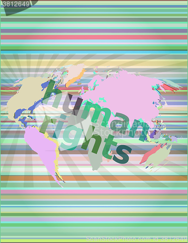 Image of Law concept: words human rights on business digital background vector illustration