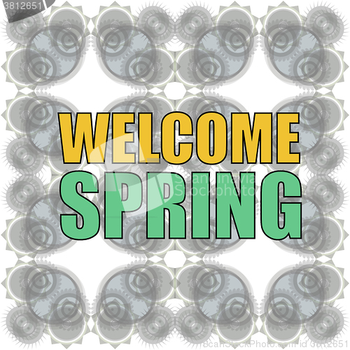 Image of Welcome Spring Holiday Card. Welcome Spring Vector. Love background. Spring Holiday Graphic. Welcome Spring Art. Spring Holiday Drawing