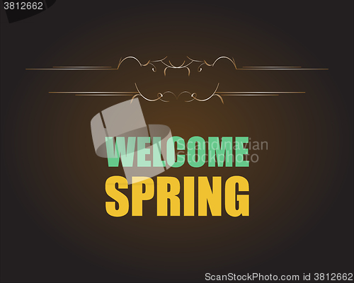 Image of Welcome Spring Holiday Card. Welcome Spring Vector. Welcome Spring background. Spring Holiday Graphic. Welcome Spring Art. Spring Holiday Drawing