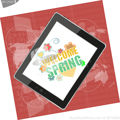 Image of Welcome Spring Holiday Card. Welcome Spring Vector. Welcome Spring background. Spring Holiday Graphic. Welcome Spring Art. Spring Holiday Drawing