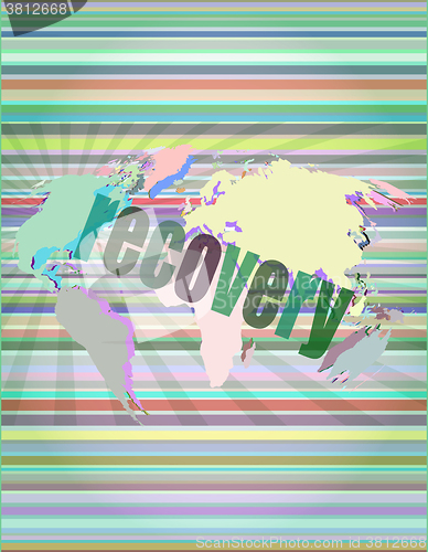 Image of Information concept: word recovery on digital background vector illustration