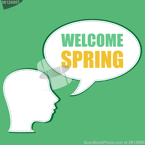 Image of Welcome Spring Holiday Card. Welcome Spring Vector. Welcome Spring background. Spring Holiday Graphic. Welcome Spring Art. Spring Holiday Drawing