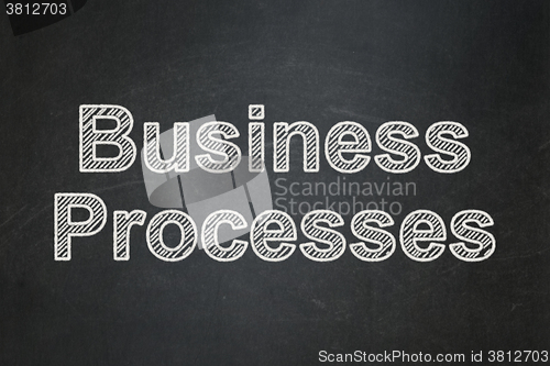 Image of Business concept: Business Processes on chalkboard background