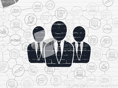 Image of News concept: Business People on wall background