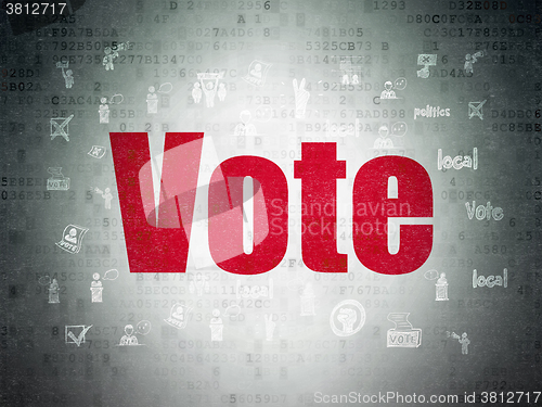 Image of Political concept: Vote on Digital Paper background