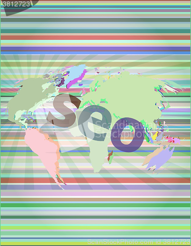 Image of The word seo on digital screen, it concept vector illustration