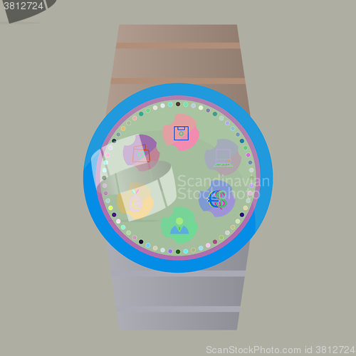 Image of Smart watch with apps icons