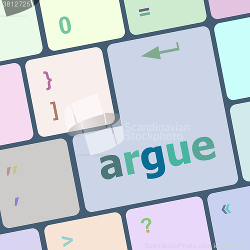 Image of Keyboard with enter button, argue word on it vector illustration