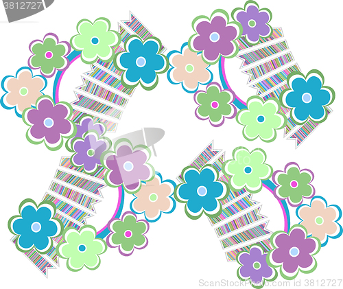 Image of Beautiful flower seamless pattern, vector illustration texture vector background