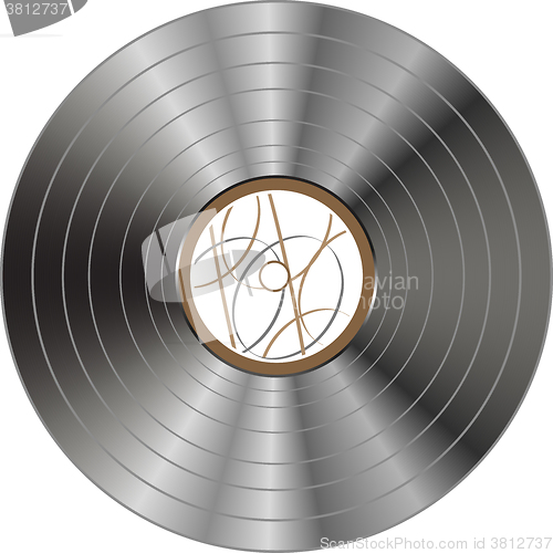 Image of Old vinyl record isolated on white background vector illustration