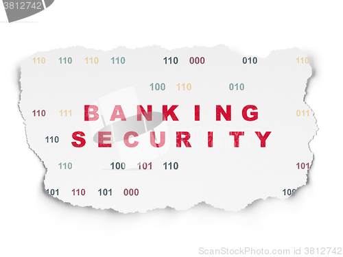 Image of Security concept: Banking Security on Torn Paper background