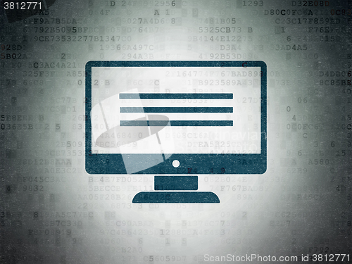 Image of Software concept: Monitor on Digital Paper background
