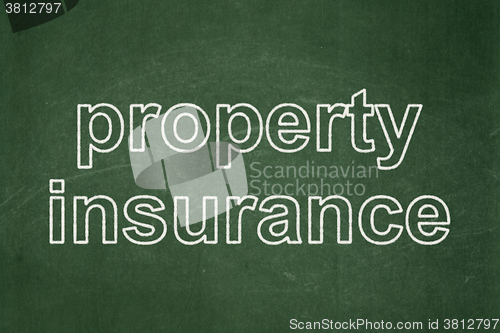 Image of Insurance concept: Property Insurance on chalkboard background