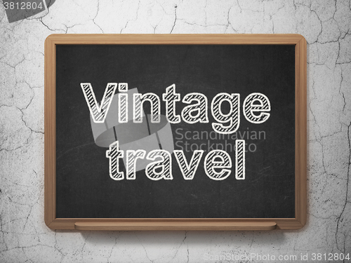 Image of Tourism concept: Vintage Travel on chalkboard background