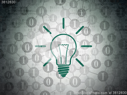 Image of Business concept: Light Bulb on Digital Paper background