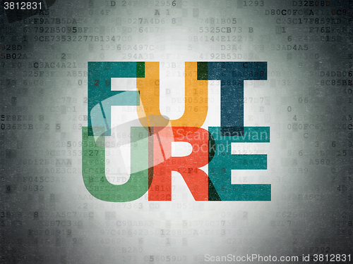 Image of Time concept: Future on Digital Paper background