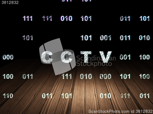 Image of Safety concept: CCTV in grunge dark room