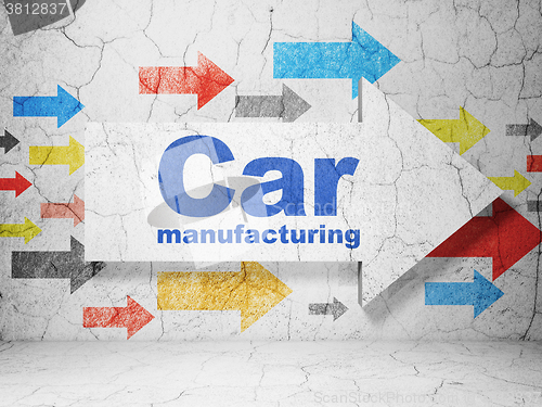 Image of Industry concept: arrow with Car Manufacturing on grunge wall background