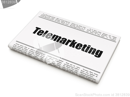 Image of Advertising concept: newspaper headline Telemarketing